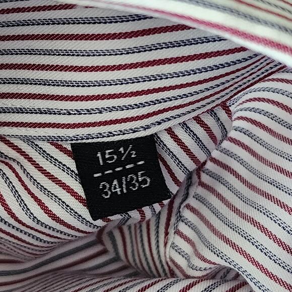 Forsyth of Canada 2 Ply 100's No Iron Tailored Fit Stripe Dress Shirt 15.5 34/35 - Picture 9 of 9